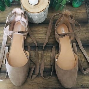 Lace up ballet flats
